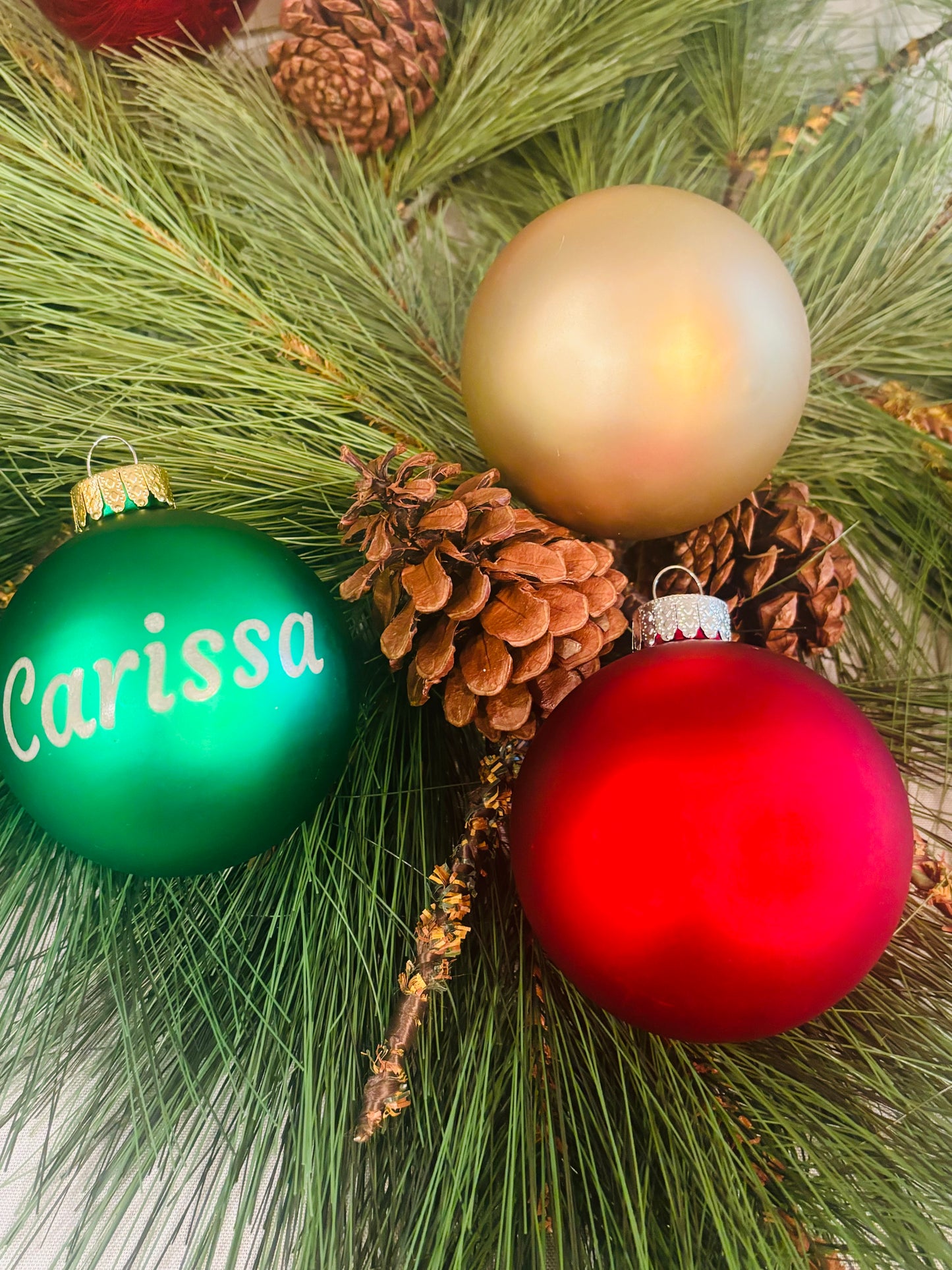 Laser Engraved Glass Christmas Ornaments Balls - JCV Boutique & Designs
