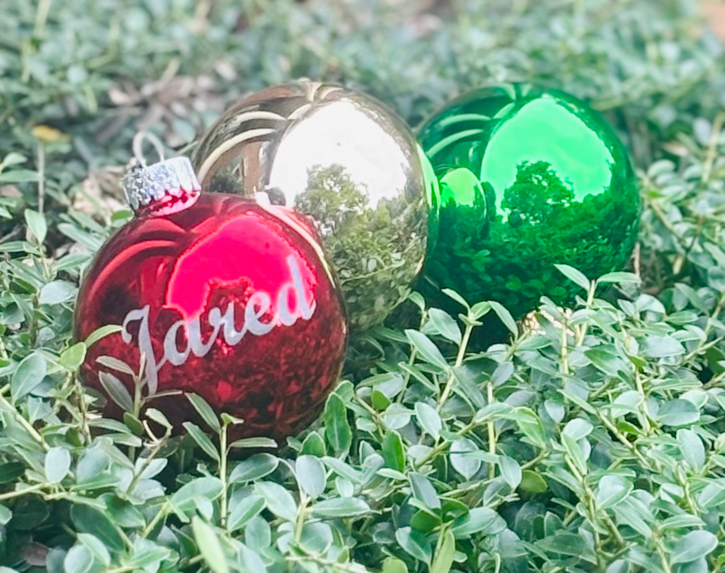 Laser Engraved Glass Christmas Ornaments Balls - JCV Boutique & Designs
