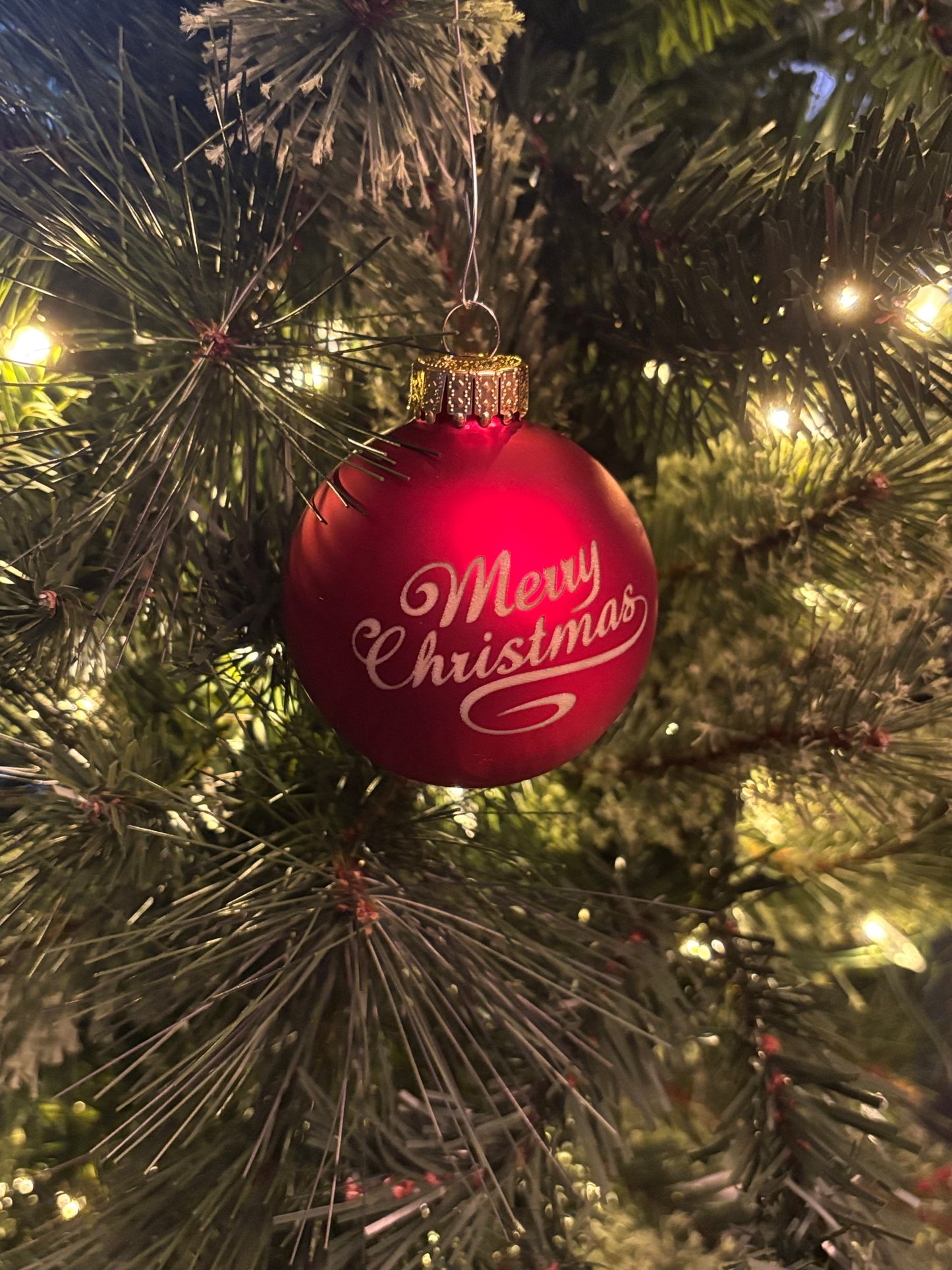 Glass Merry Christmas Engraved Ornament - JCV Boutique & Designs