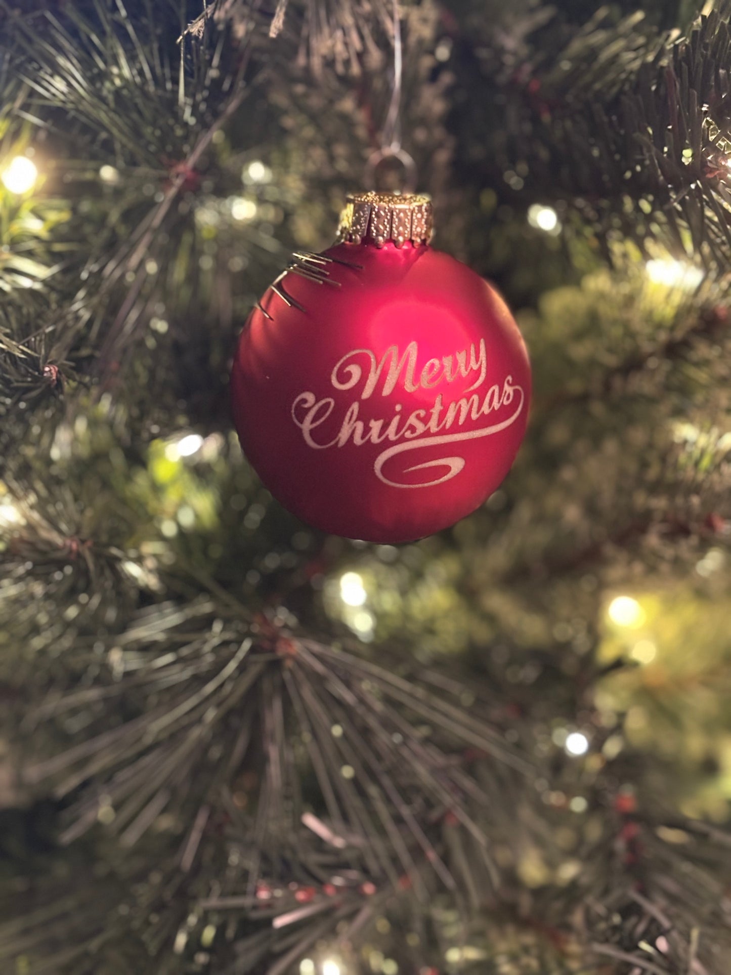 Glass Merry Christmas Engraved Ornament - JCV Boutique & Designs