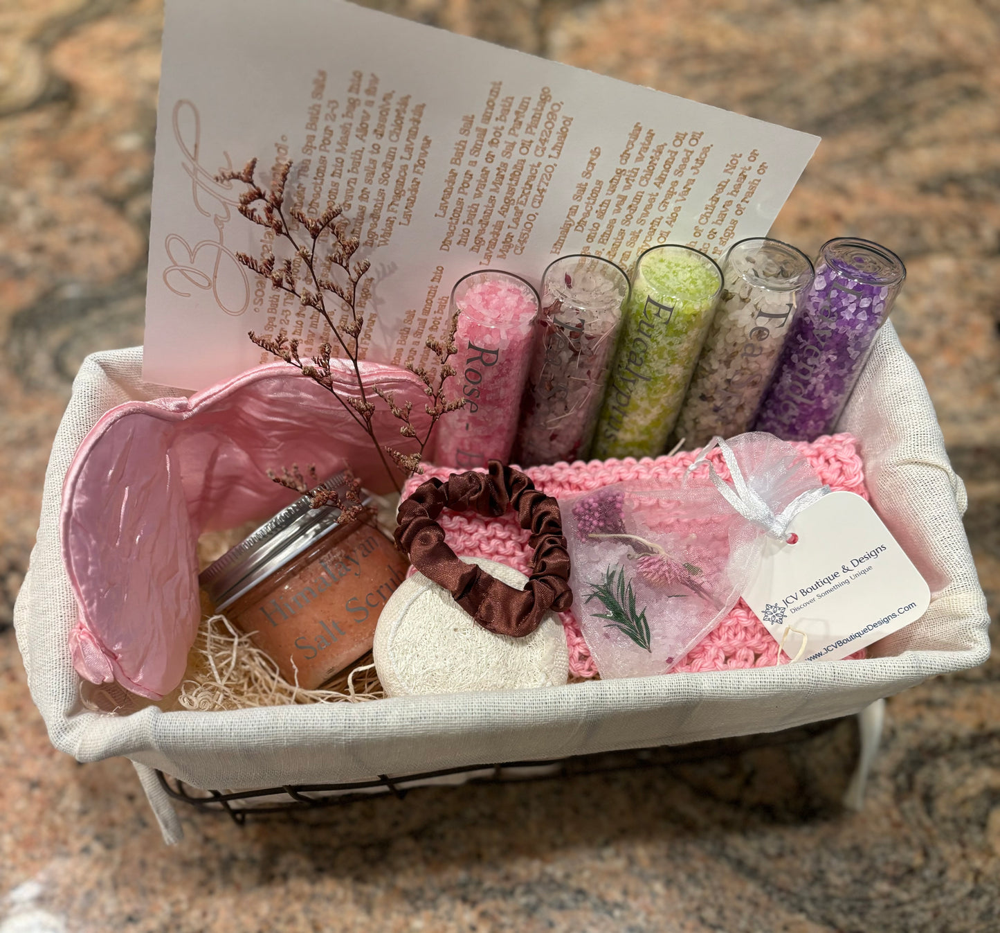 Tea Spa Bath Salt Gift Basket - JCV Boutique & Designs
