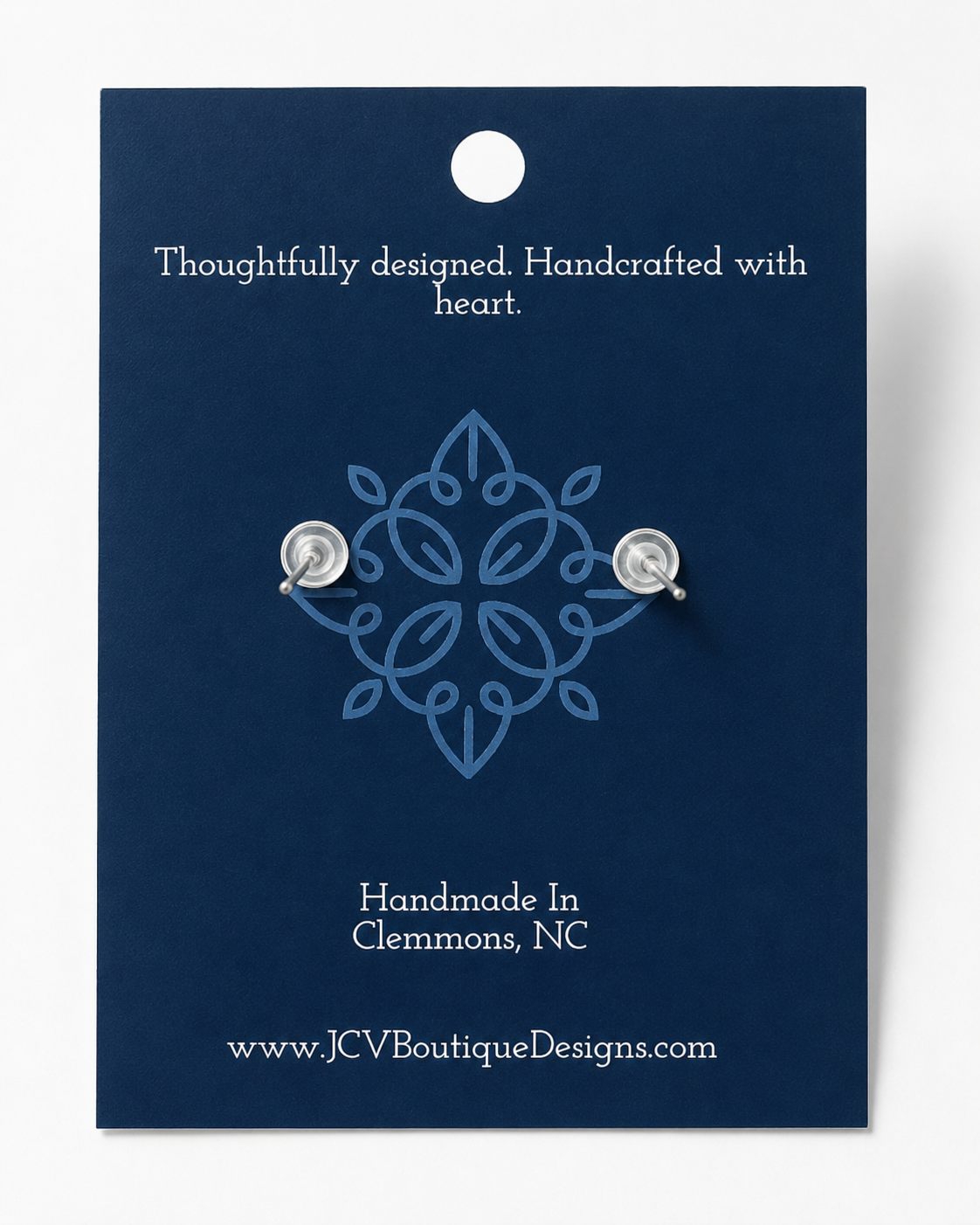 Cobalt Heart & Textured Silver Drop Earrings