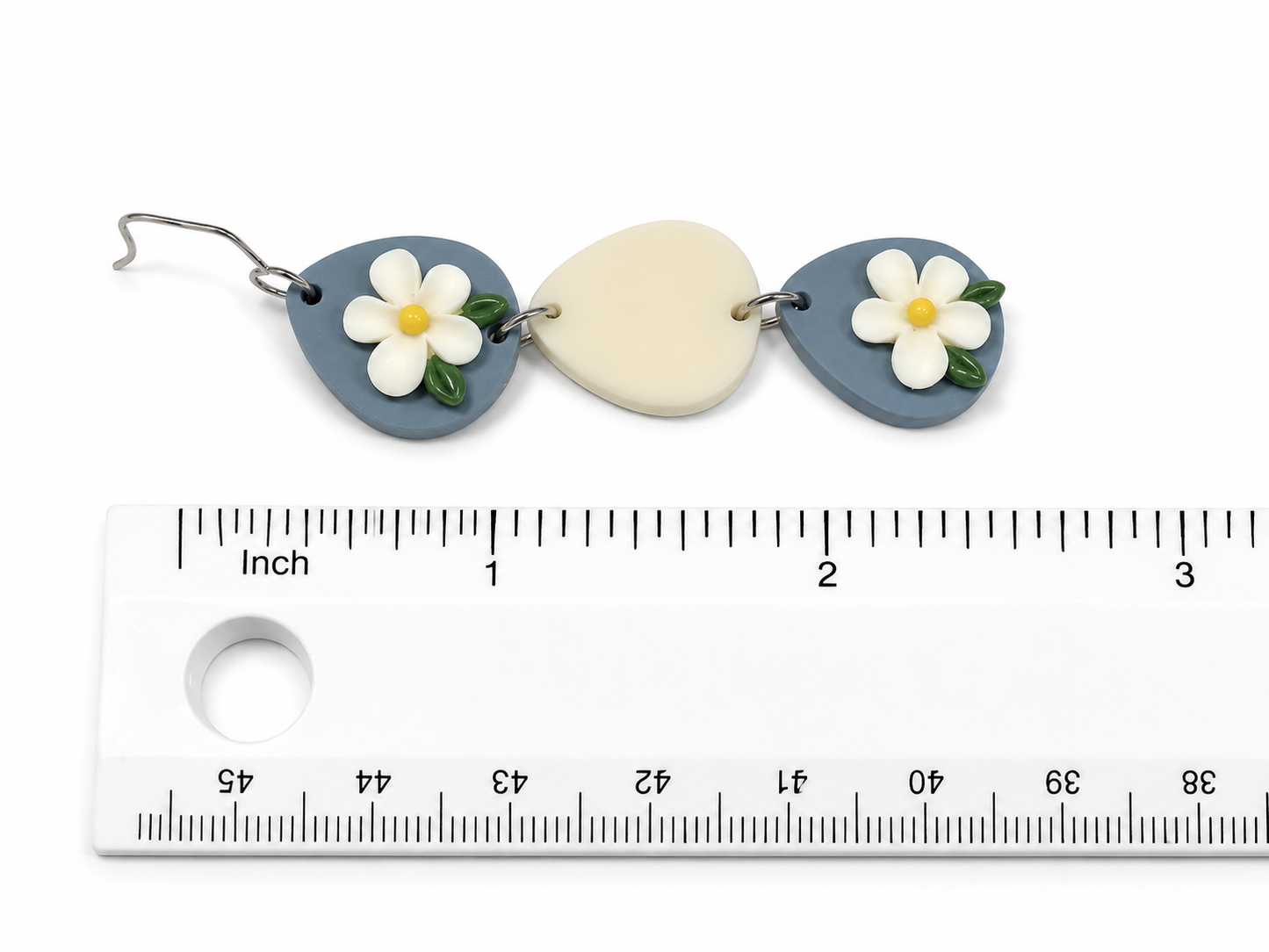 Floral Teardrop Three-Tiered Dangle Earrings