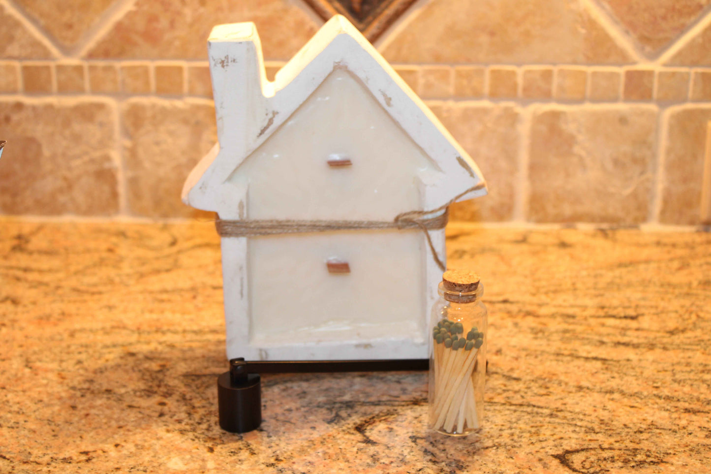 Rustic Wooden House Candle Gift Box