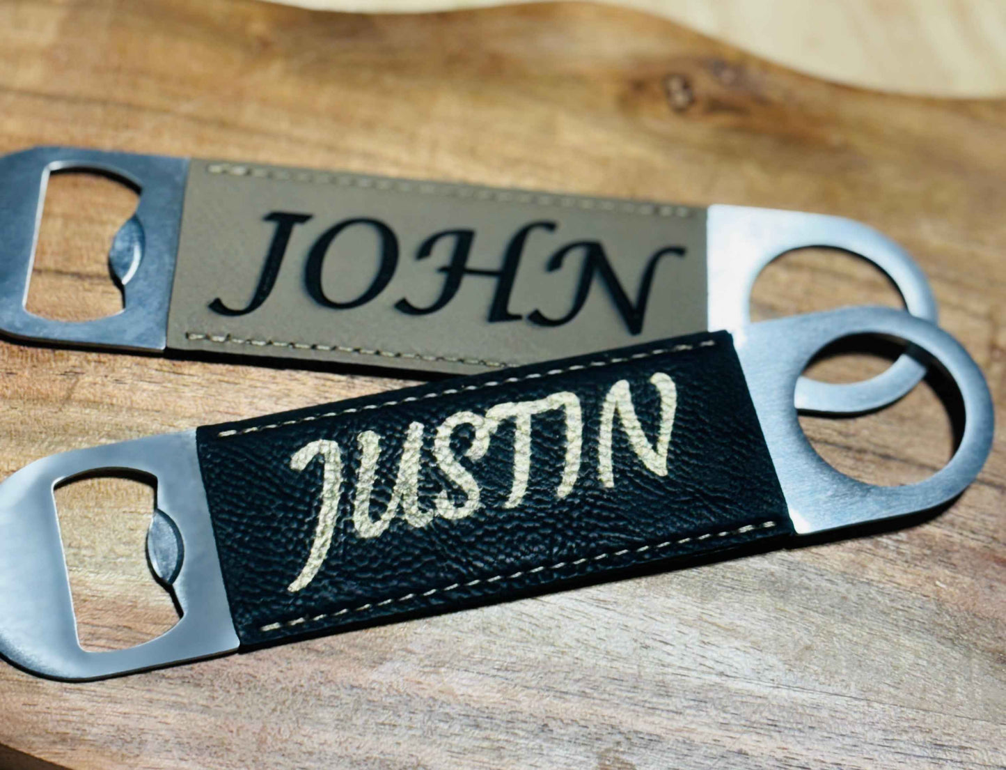 Leatherette Engraved Bottle Opener Gift Box