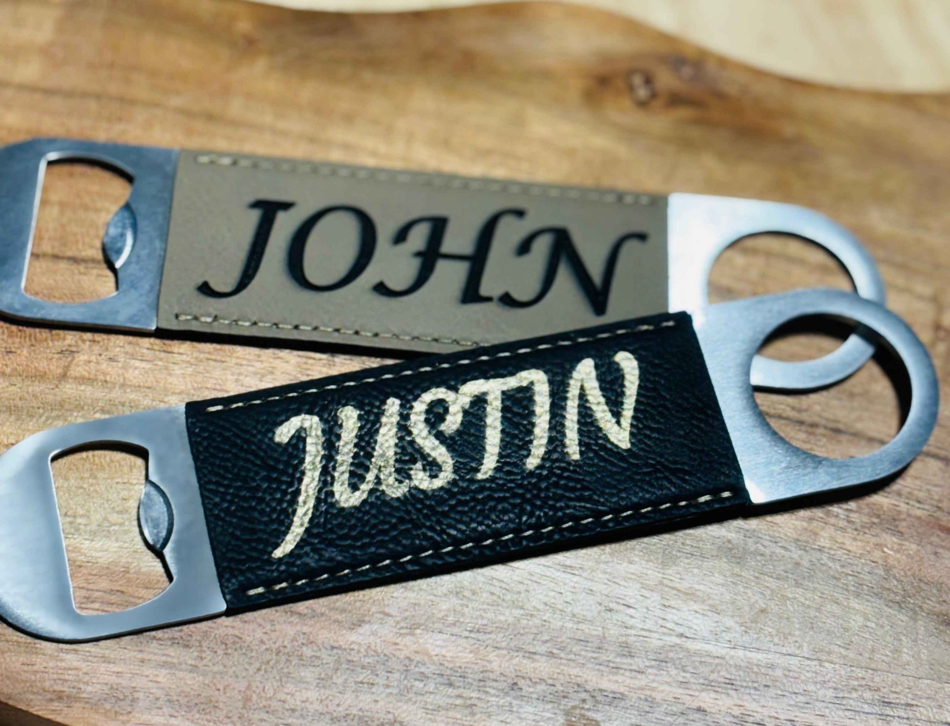 Leatherette Engraved Bottle Opener Gift Box