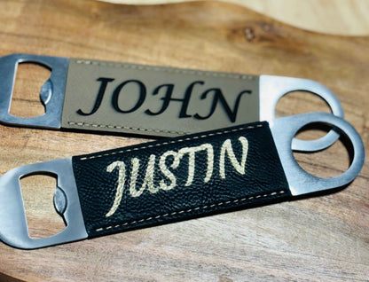 Leatherette Engraved Bottle Opener Gift Box