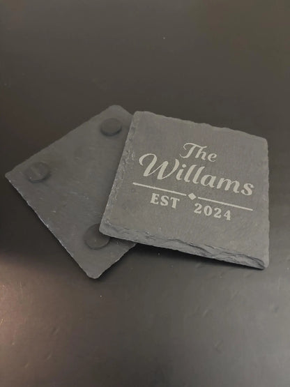 Personalized Natural Slate Coasters (Set of 4)