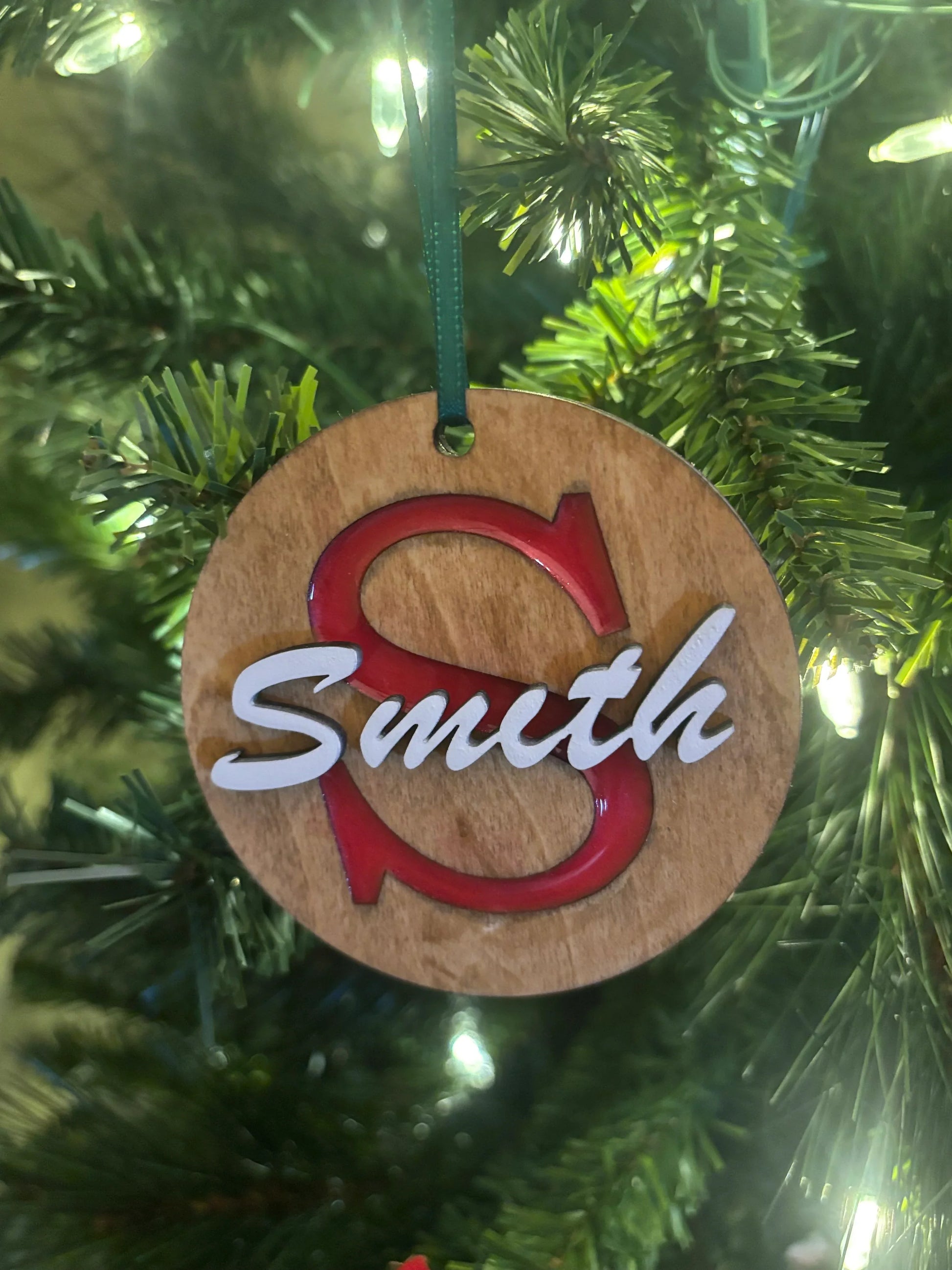 Custom Wooden Resin Christmas Ornament - JCV Boutique & Designs