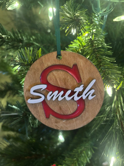 Custom Wooden Resin Christmas Ornament - JCV Boutique & Designs