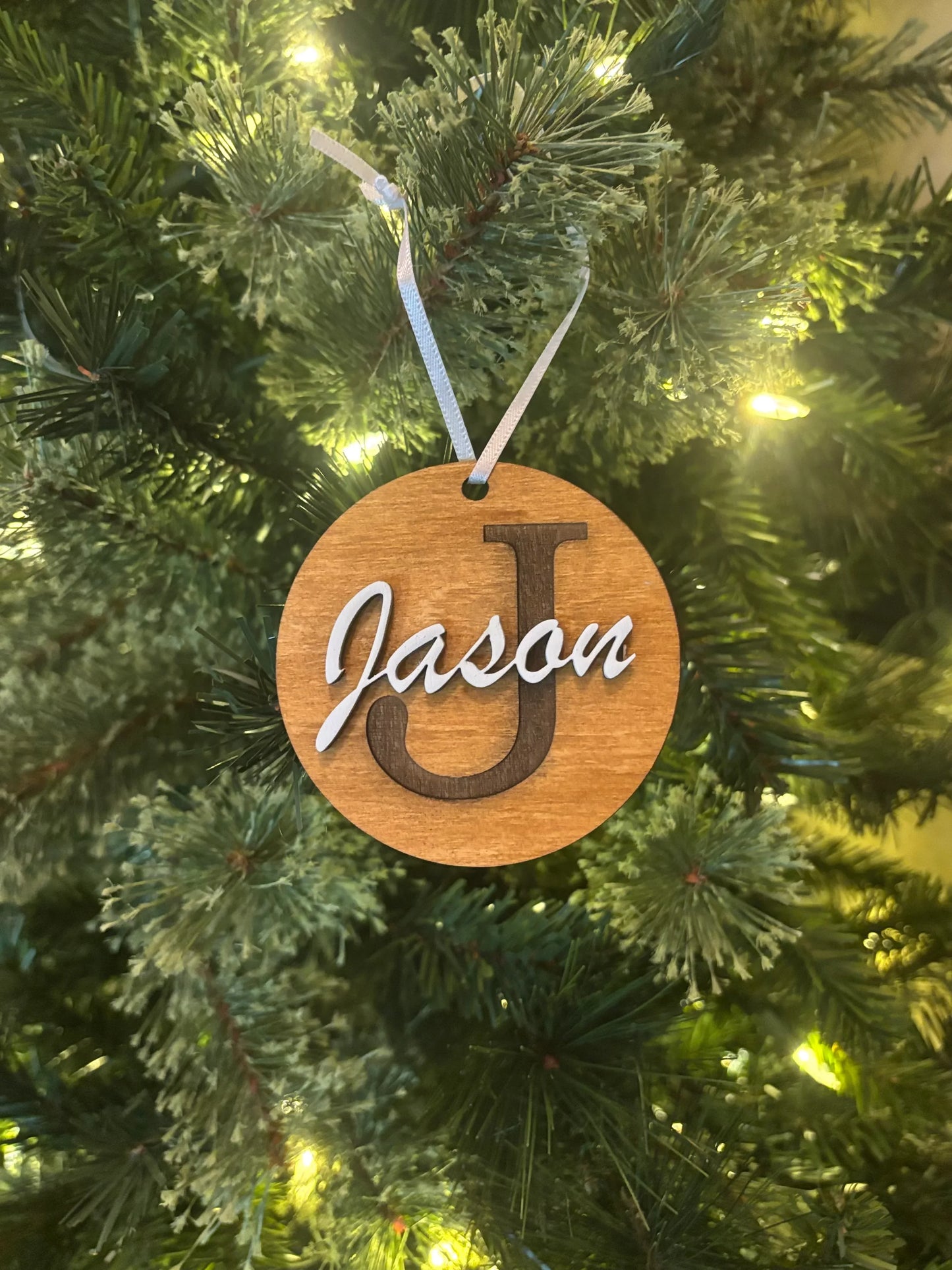 Custom Wooden Resin Christmas Ornament - JCV Boutique & Designs