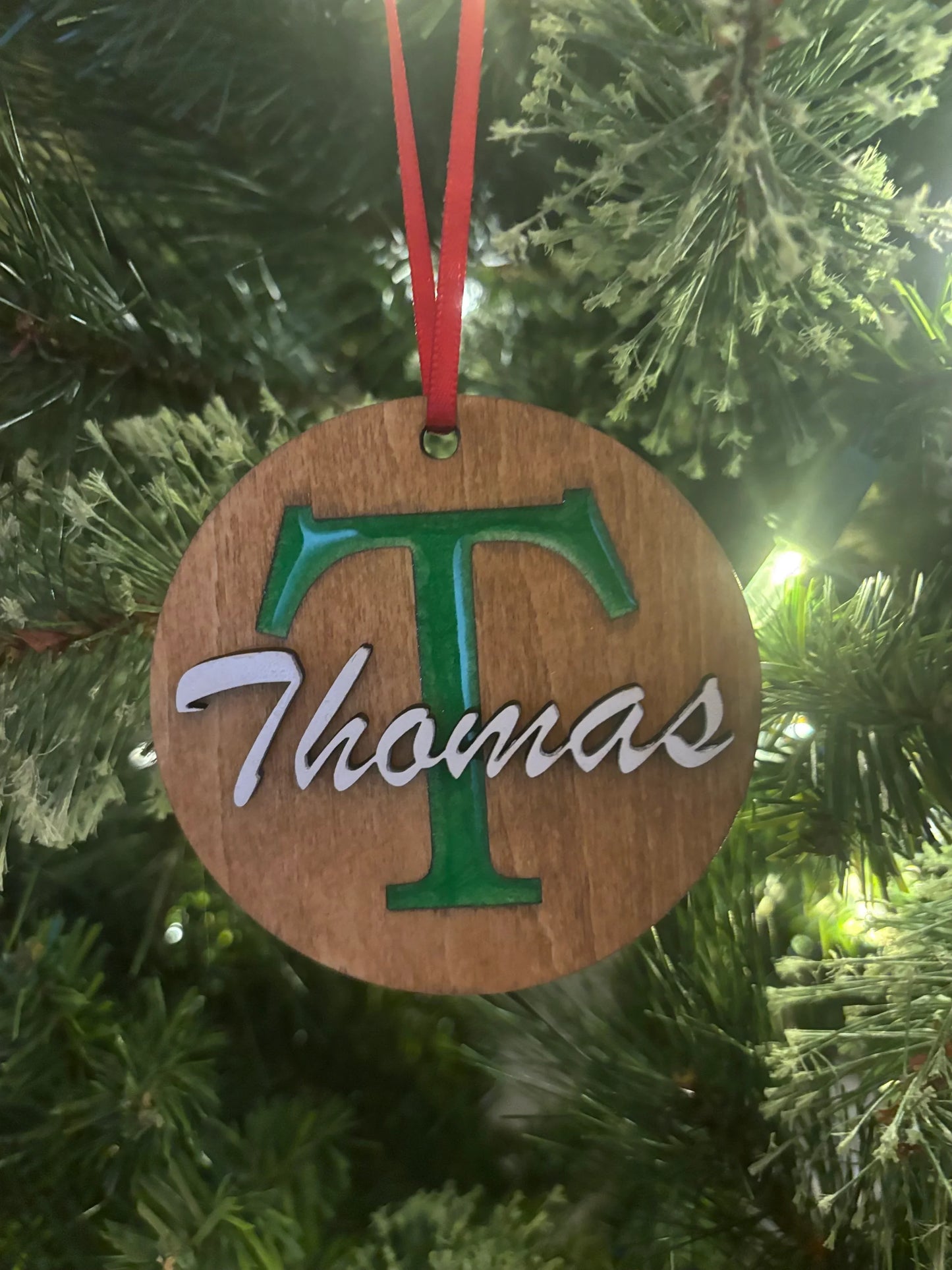 Custom Wooden Resin Christmas Ornament - JCV Boutique & Designs