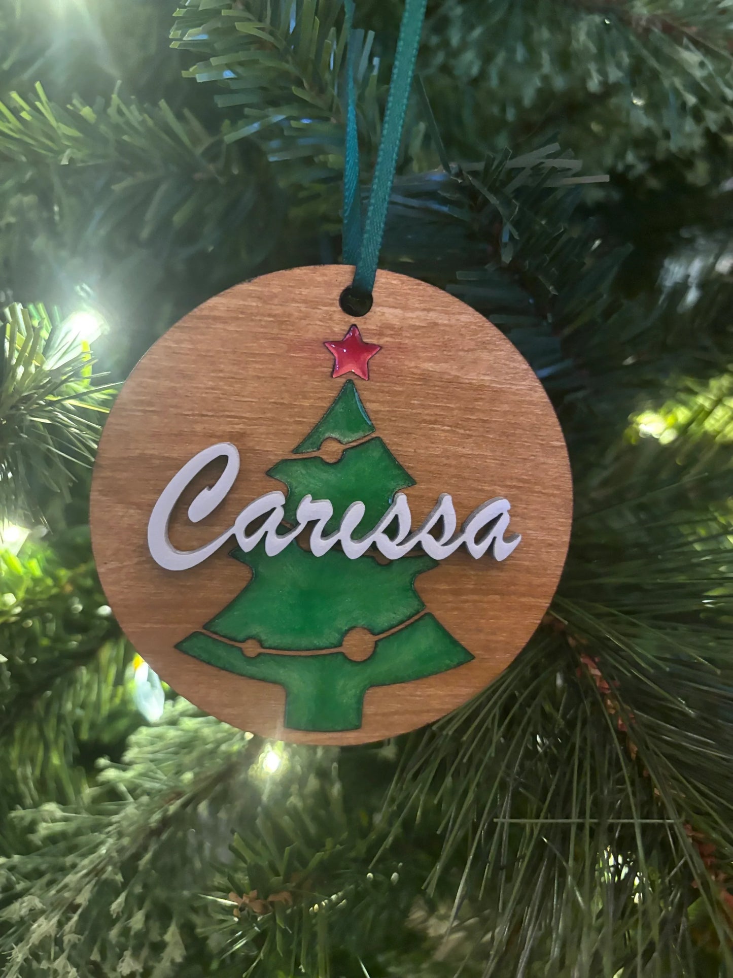 Custom Wooden Resin Christmas Ornament - JCV Boutique & Designs