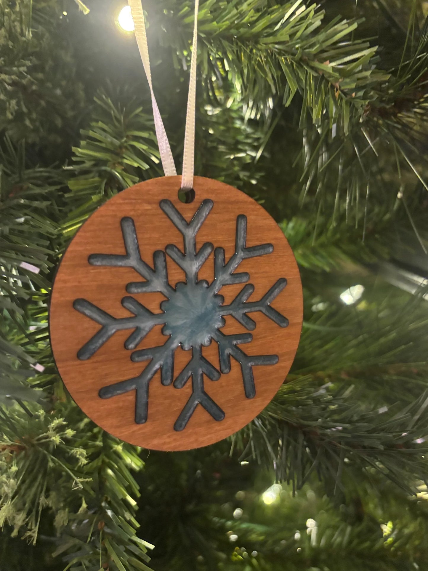 Custom Wooden Resin Christmas Ornament - JCV Boutique & Designs