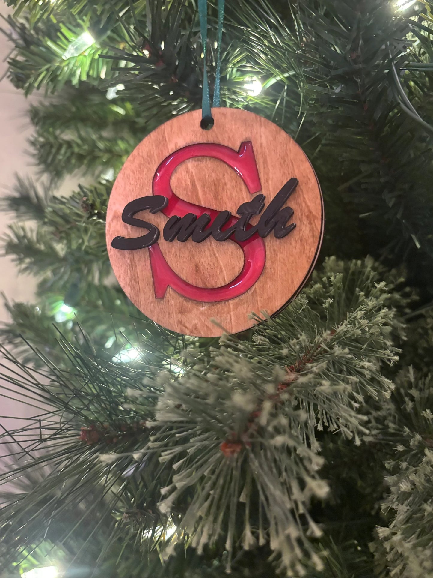 Custom Wooden Resin Christmas Ornament - JCV Boutique & Designs