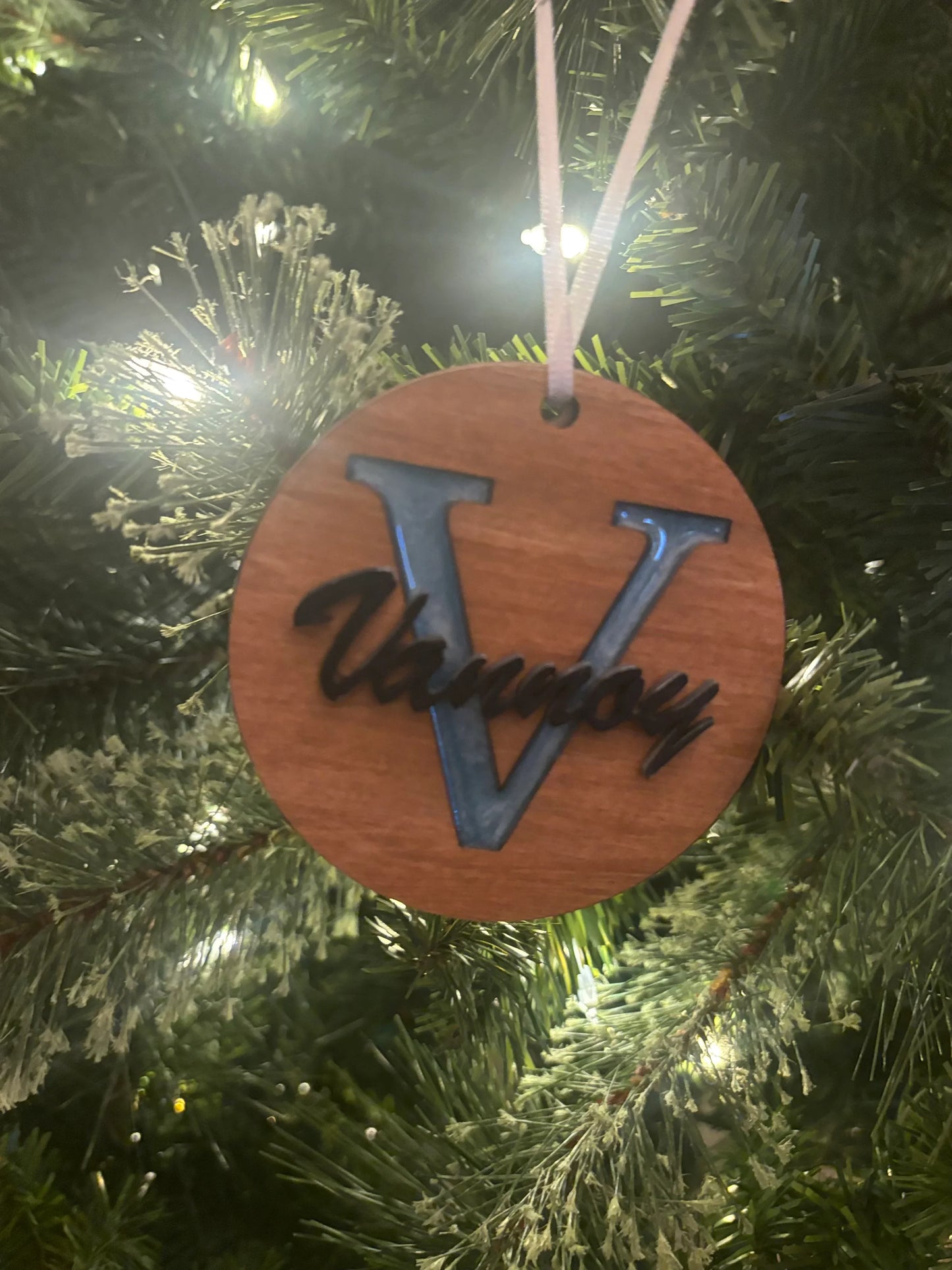 Custom Wooden Resin Christmas Ornament - JCV Boutique & Designs