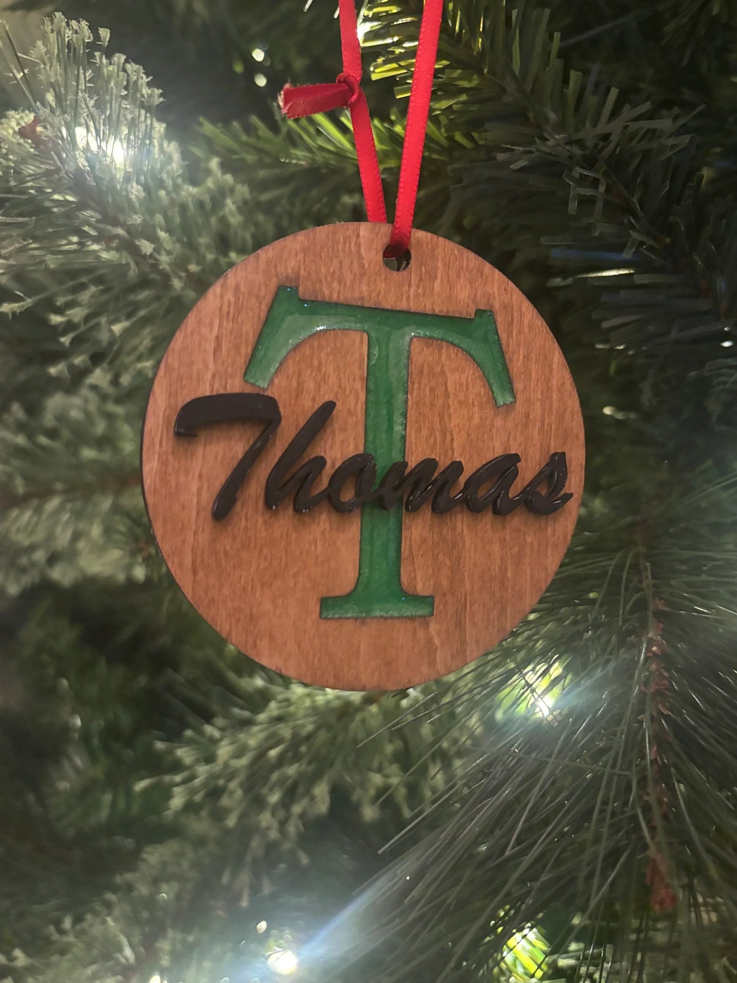 Custom Wooden Resin Christmas Ornament - JCV Boutique & Designs