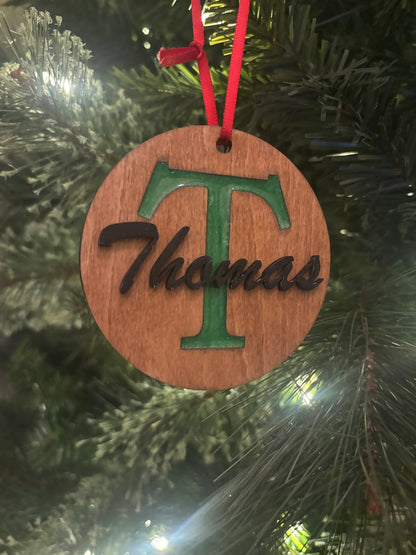 Custom Wooden Resin Christmas Ornament - JCV Boutique & Designs