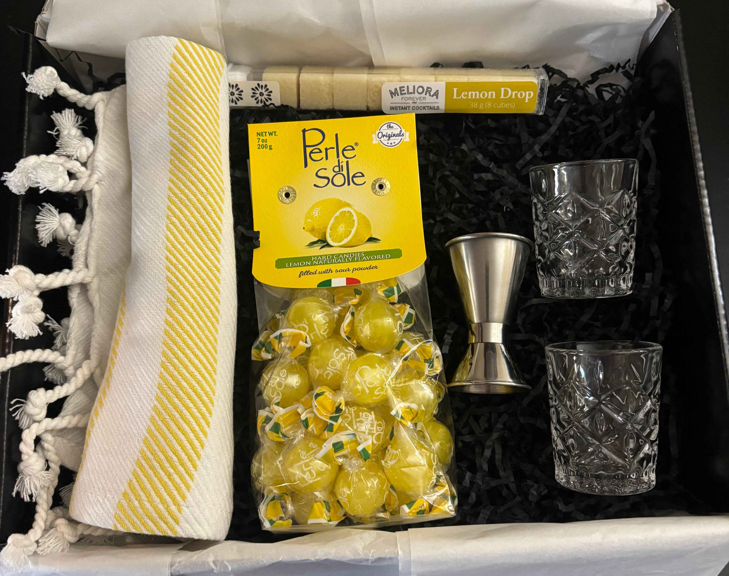 Lemon Drop Shot Glass Cocktail Gift Box