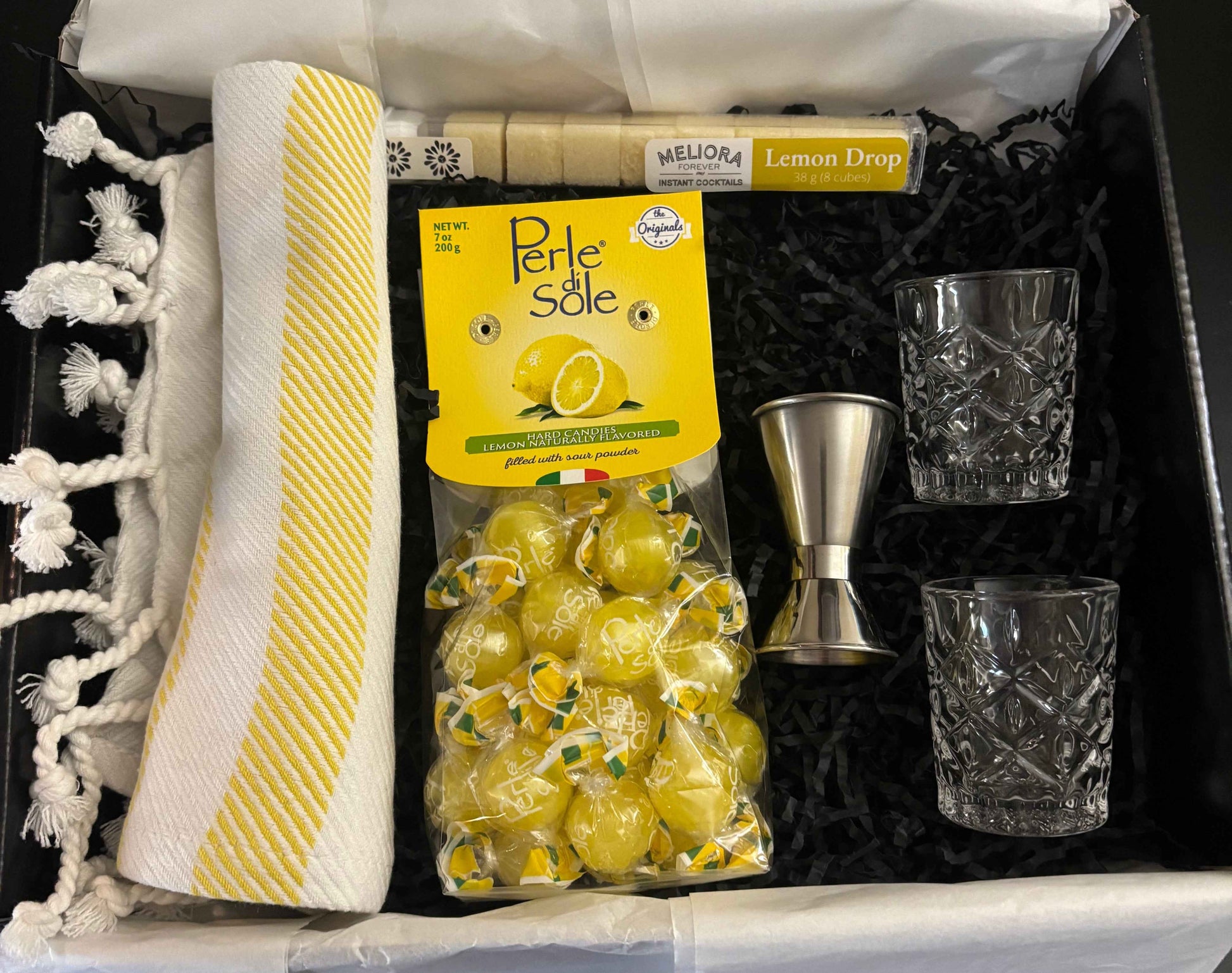 Lemon Drop Shot Glass Cocktail Gift Box