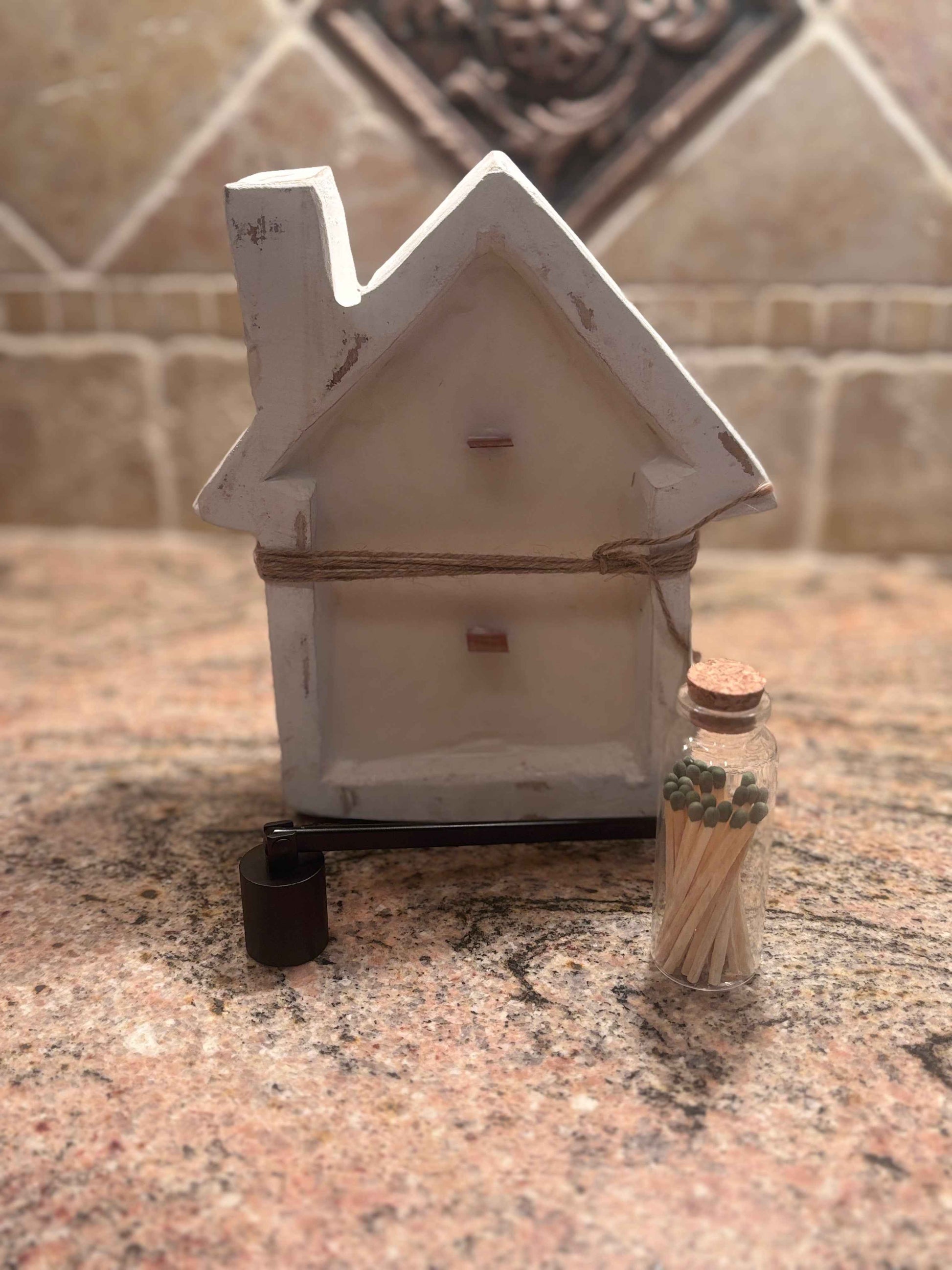 Rustic Wooden House Candle Gift Box