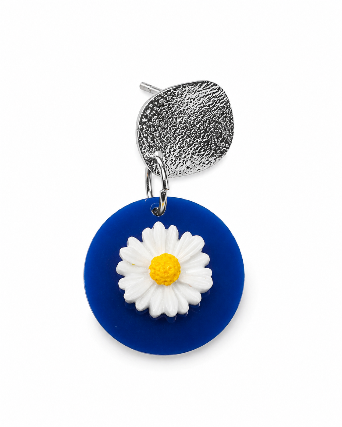 Blue Daisy Laser-Cut Acrylic Dangle Post Earrings