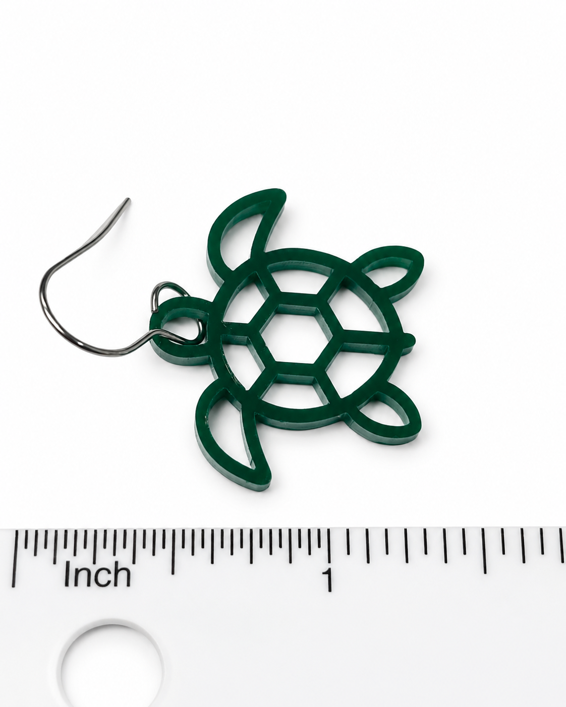 Green Acrylic Sea Turtle Dangle Earrings