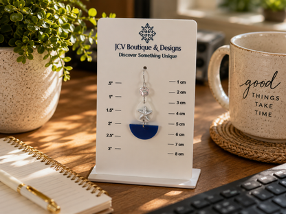 Royal Blue Starfish Coastal Tiered Dangle Earrings