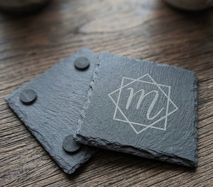 Personalized Natural Slate Coasters (Set of 4)