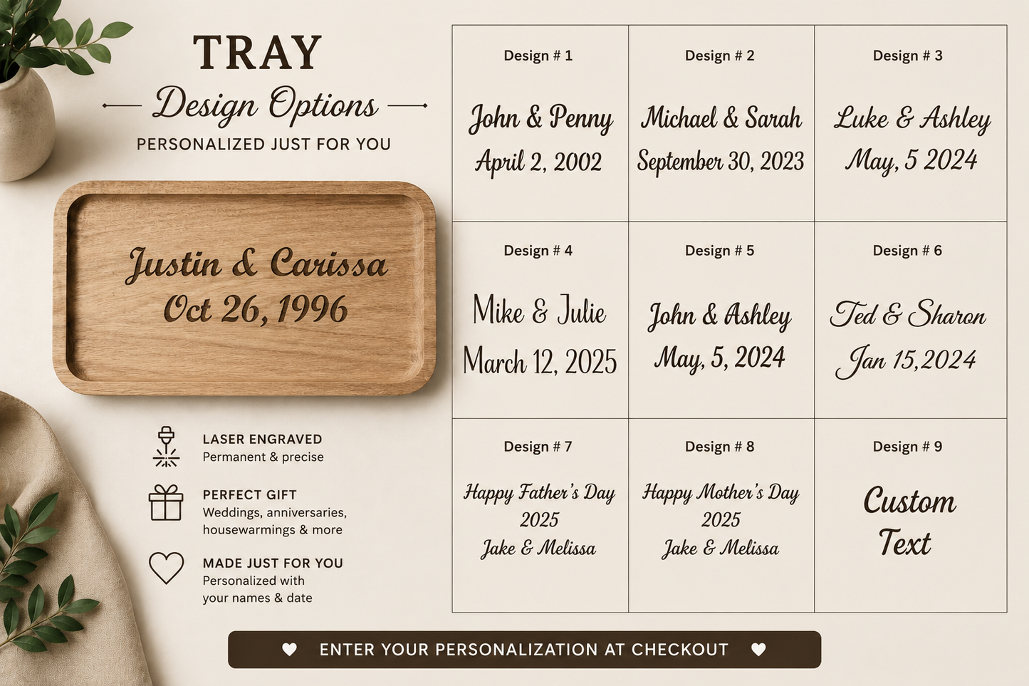 Personalized Wooden Catch-All Tray