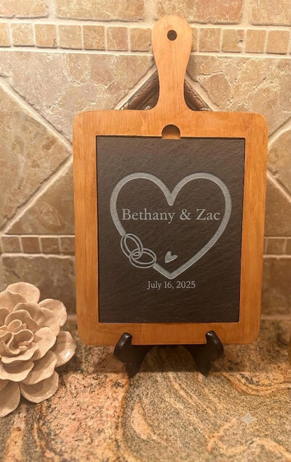 Signature Personalized Wood & Slate Charcuterie Board
