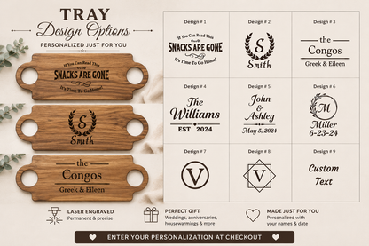 Personalized Laser Engraved Acacia Charcuterie Board