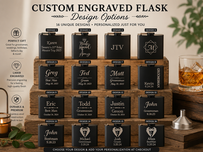Personalized Stainless Steel Flask (8 oz)