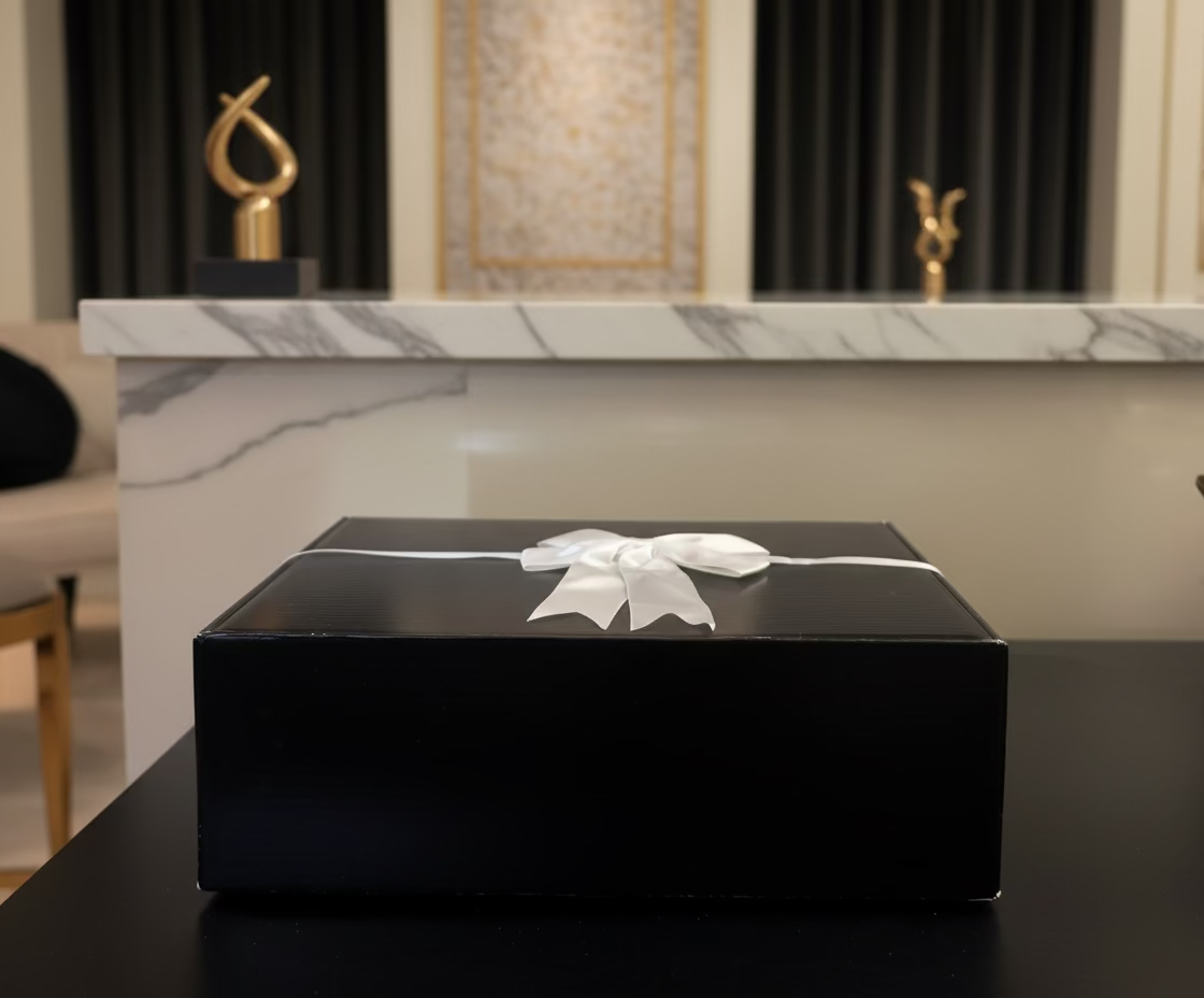 Rustic wooden house candle gift box