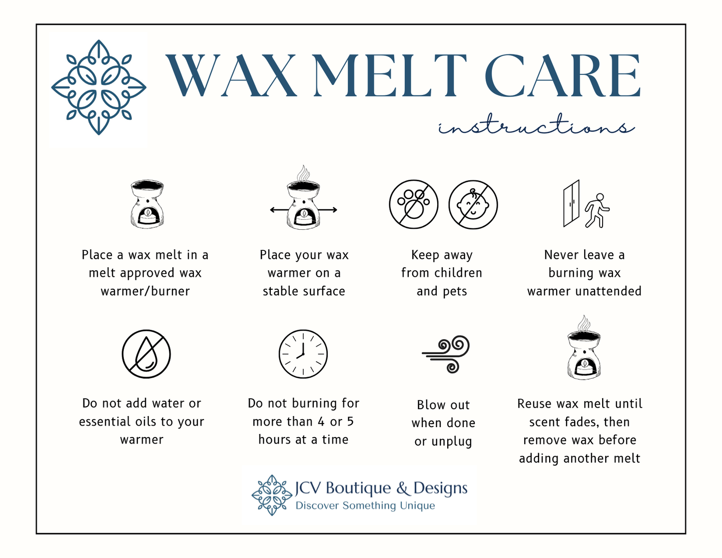 Wax melt instructions paper Apple Cinnamon Berry Soy Wax Melt packaging with pink wax cubes