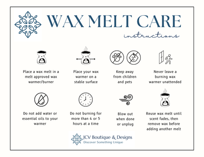 Wax melt instructions paper Apple Cinnamon Berry Soy Wax Melt packaging with pink wax cubes